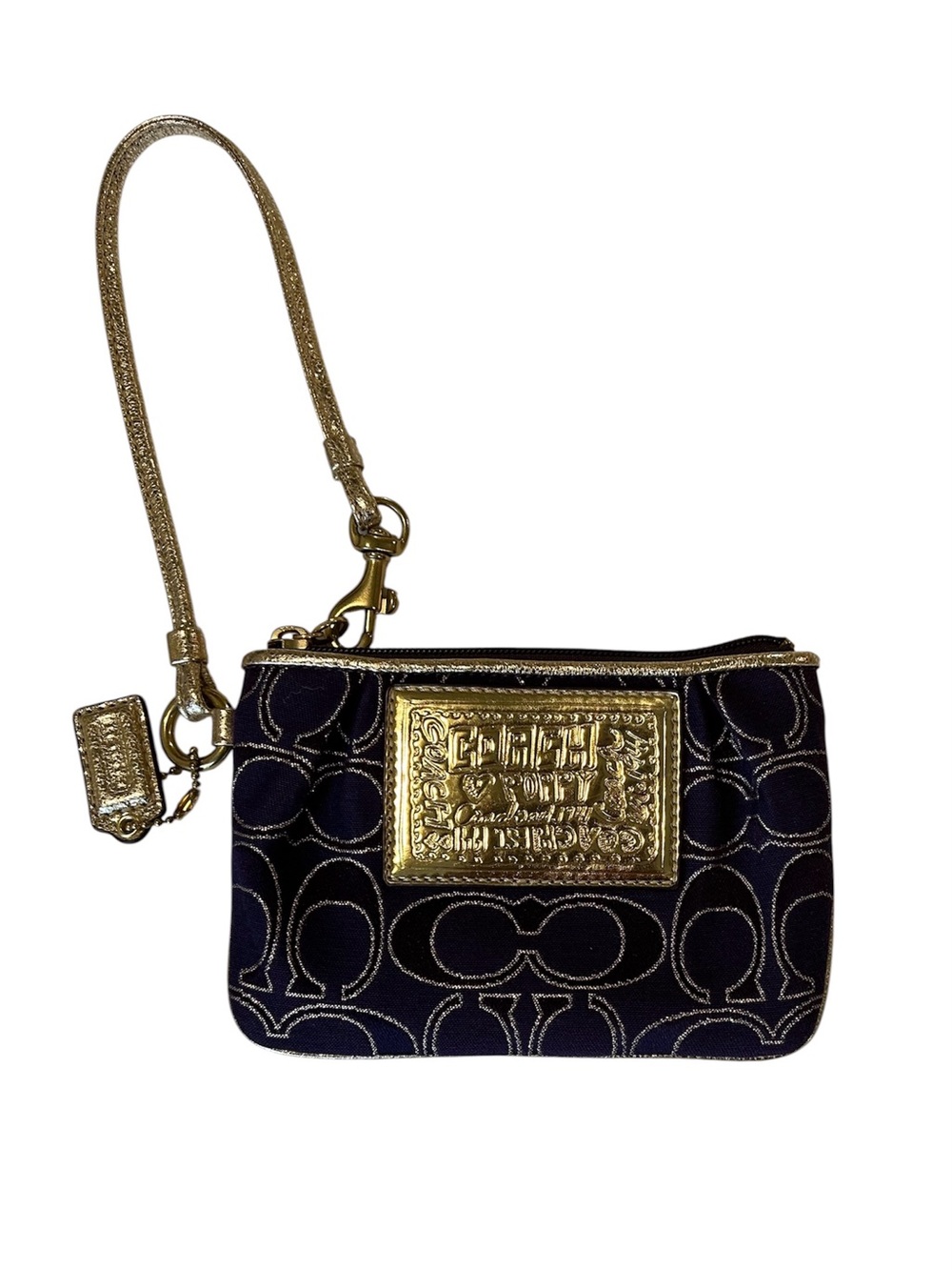 Coach Poppy Purple and Gold Wristlet